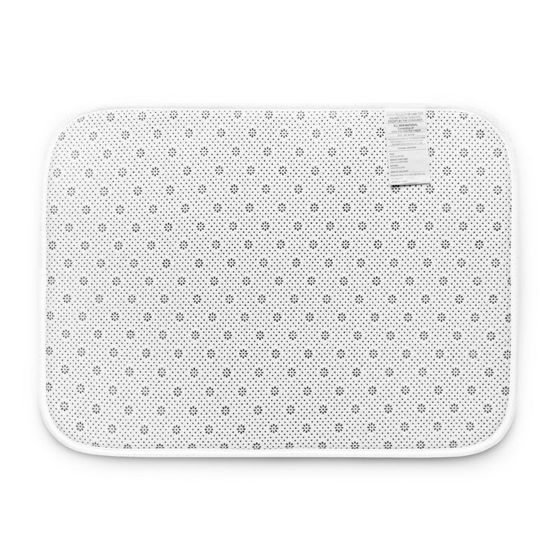 Delta Sigma Phi green bath mat showing memory foam backing for comfort