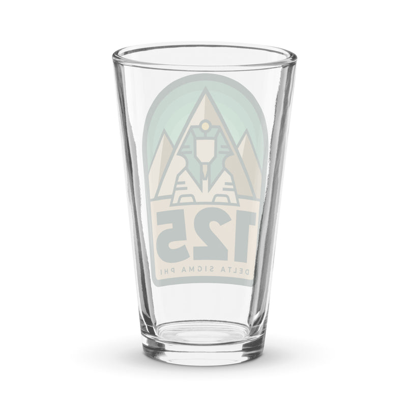 Delta Sigma Phi 125th Anniversary Pint Glass showing reverse side