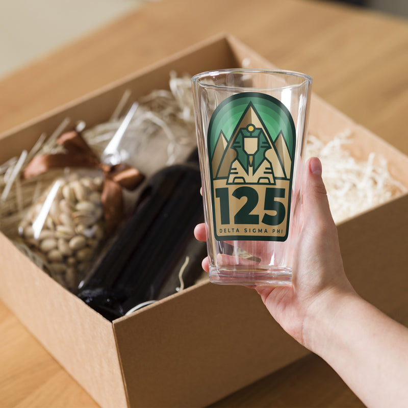 Delta Sigma Phi 125th Anniversary Pint Glass in box wrapping