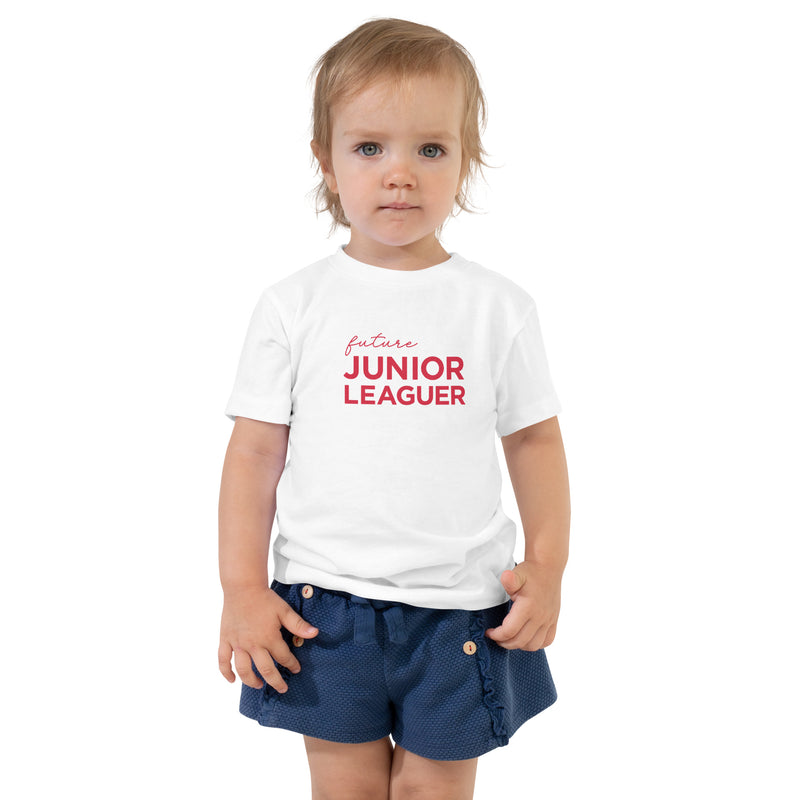 future junior leaguer toddler t-shirt on model