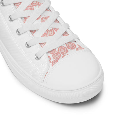 G Phi 150th Anniversary Carnation High Tops, White showing tongue detail