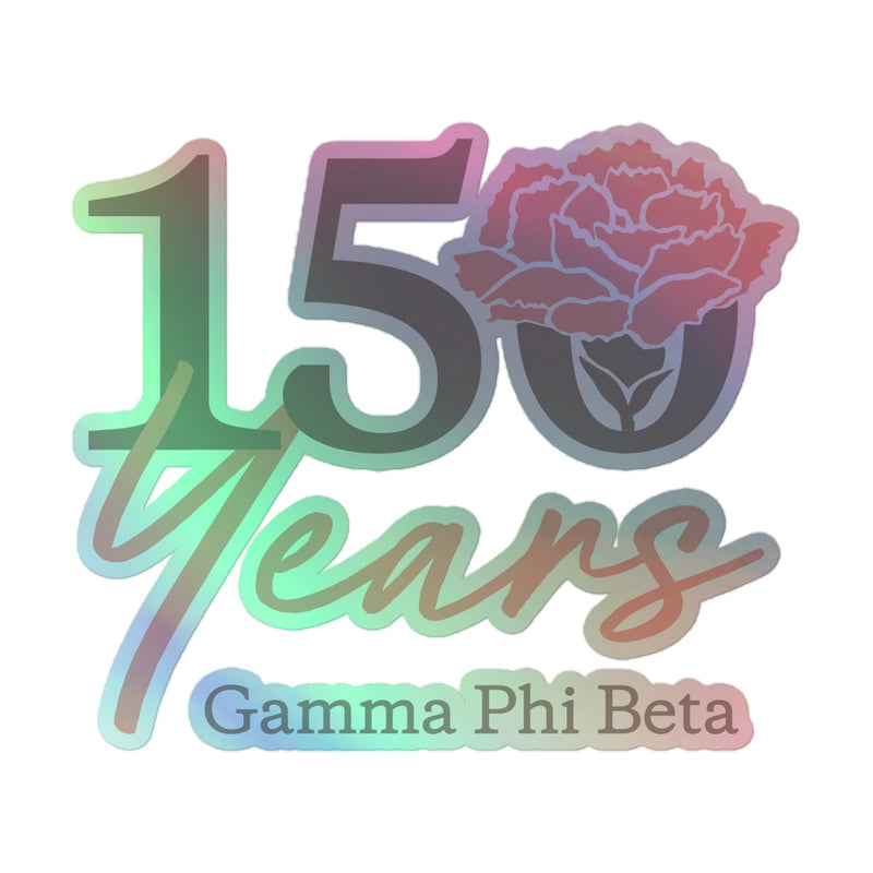 G Phi 150th Anniversary Holographic Sticker in detail view