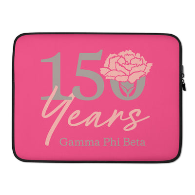 Gamma Phi Beta 150th Anniversary Laptop Sleeve shown in full size view