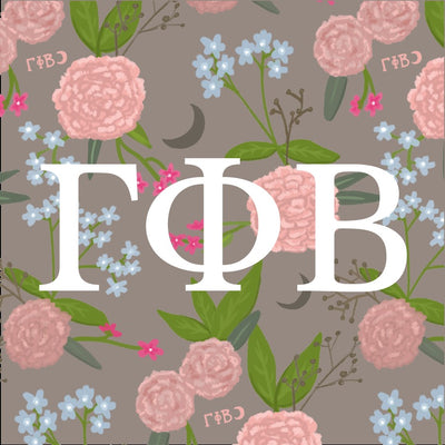 Gamma Phi Beta Sorority Sticker with your G Phi letters on pink carnation print