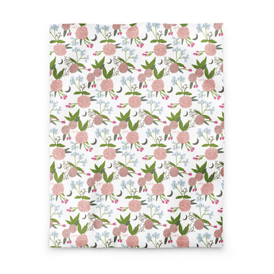 Gamma Phi Beta Floral Duvet Cover in full print view in twin size