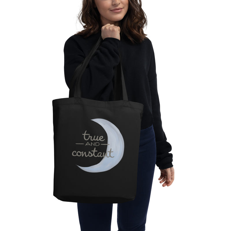 Gamma Phi Beta Sorority Tote Bag shown in black in model&
