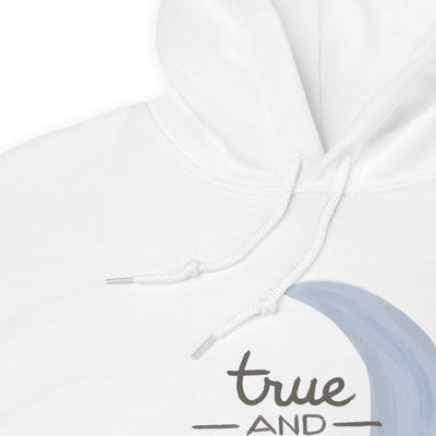 G Phi True and Constant Comfy Hoodie in white in detail view