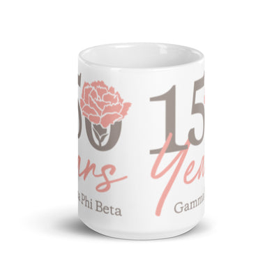 Gamma Phi Beta 150th Anniversary Mug in 15 oz Mug size showing side of mug