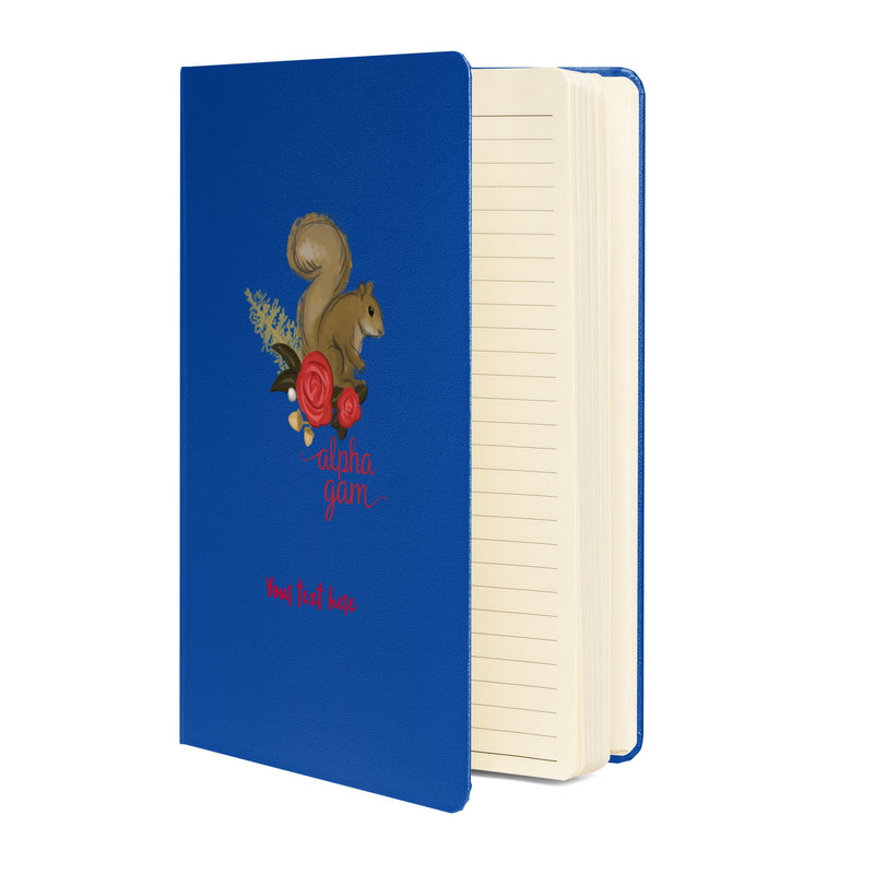 Alpha Gam Squirrel Mascot Hardcover Journal in Royal blue