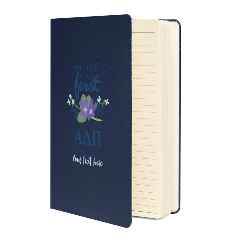 ADII Be The First Hardcover Journal in Navy blue showing inside pages