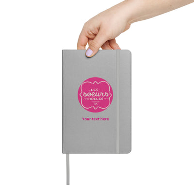 Phi Mu Les Soeurs Personalized Journal in Silver in woman's hand