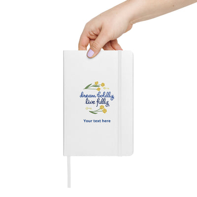 Kappa Kappa Gamma Dream Boldly. Live Fully. Journal in white in woman's hand