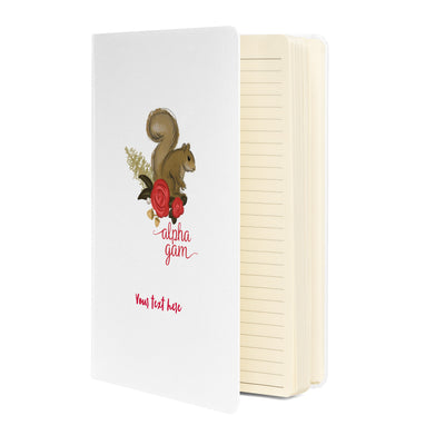 Alpha Gam Squirrel Mascot Hardcover Journal in white