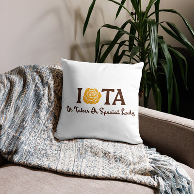 Iota Sweethearts Special Lady Pillow shown in lifestyle setting