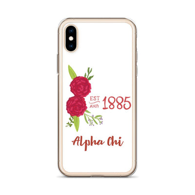 Alpha Chi Omega 1885 Founding Date White iPhone X, XS Case