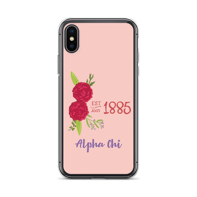 Alpha Chi Omega 1885 Founding Year Pink iPhone X, XS Case