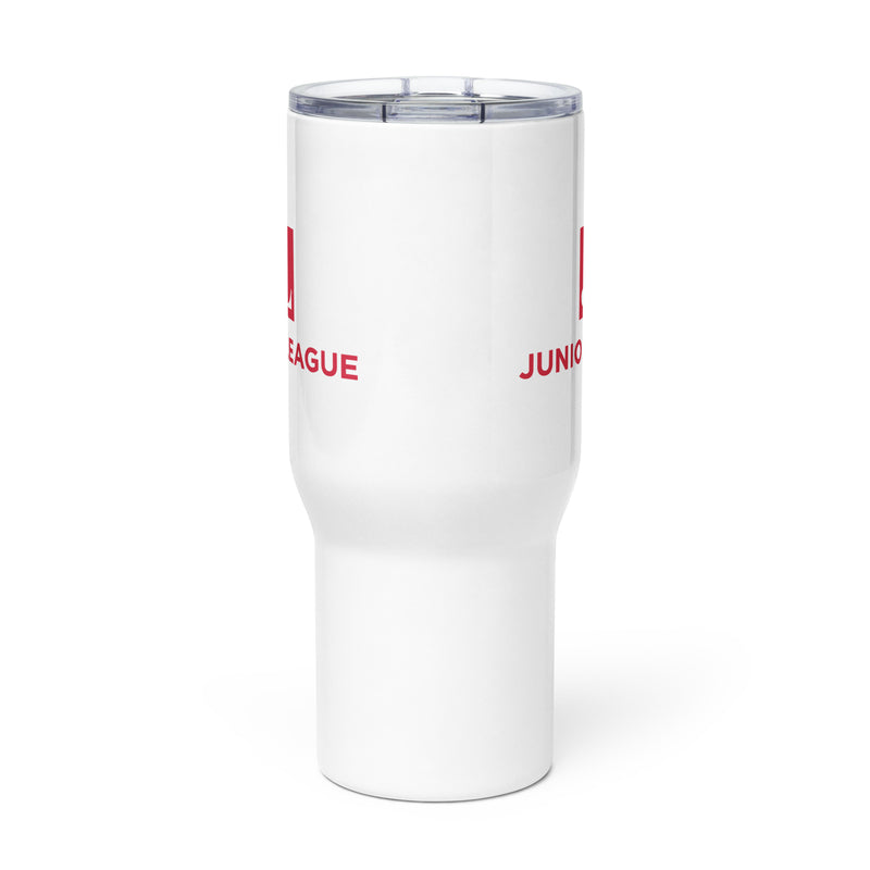 Junior League Logo Stainless Steel Travel Mug showing print is on both sides