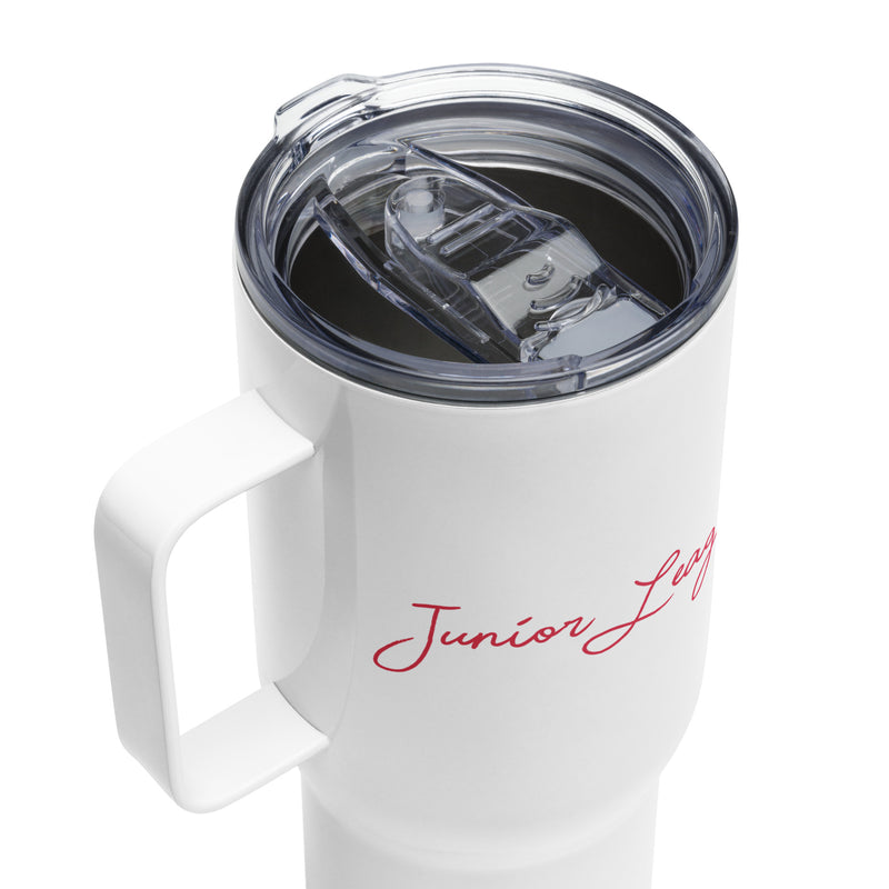 Junior League Insulated Travel Mug with Script Design with BPA free lid