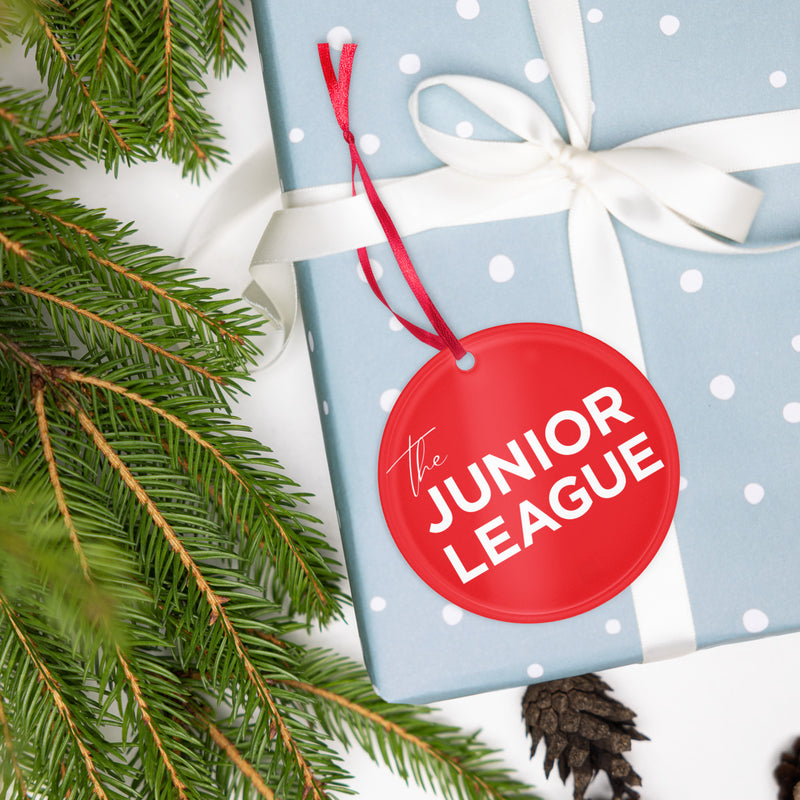 Junior League Holiday Ornament in a circle