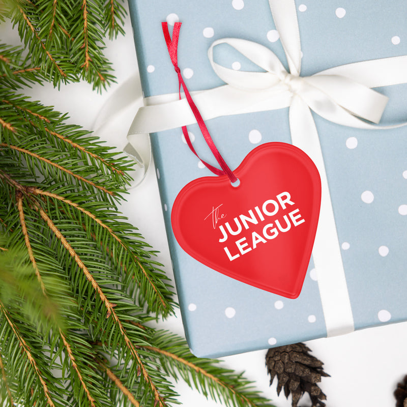 Junior League Holiday Ornament in heart shape