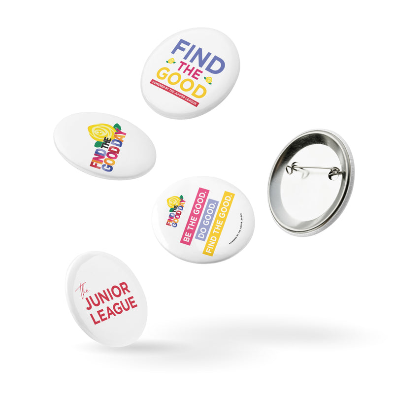 Find the Good Day 5 Button Set shown in playful array that make fun Junior League accessories