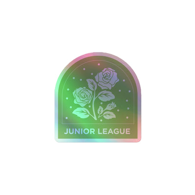 The Junior League Floral Holographic Sticker in full view