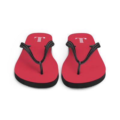 Junior League Logo Red Flip-Flops showing front of flip flops 