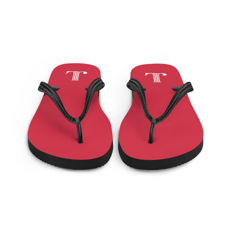 Junior League Logo Red Flip-Flops showing front of flip flops 