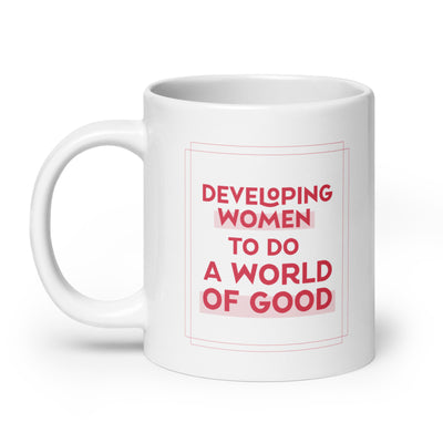 Junior League Developing Women Coffee Mug in 20 oz size showing reverse side