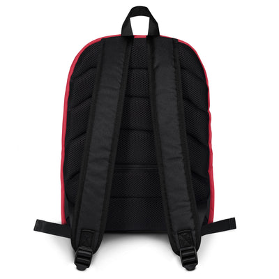 Junior League Red Backpack showing back straps of backpack