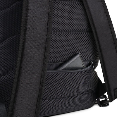 Junior League Red Backpack showing mesh back pocket for storage