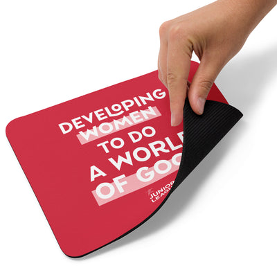 Junior League Red Mouse Pad showing reverse side