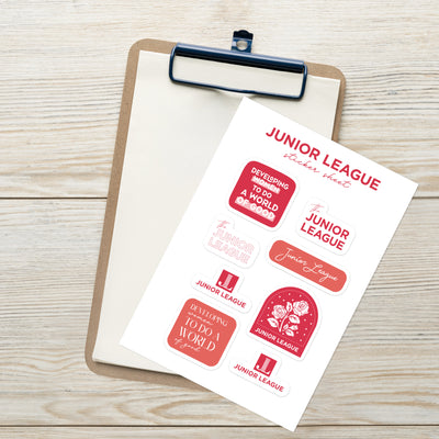 The Junior League Variety Sticker Sheet on clipboard