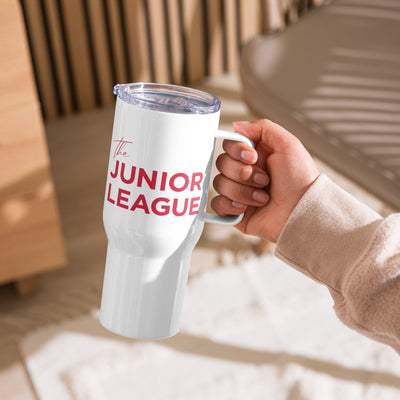 Junior League Insulated Travel Mug in model's hand