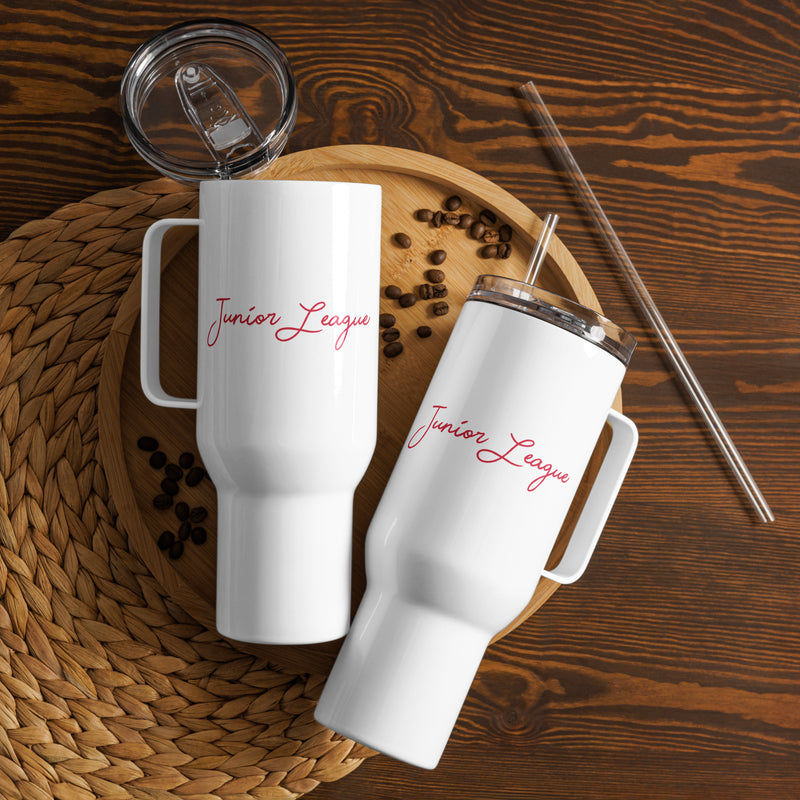 Junior League Insulated Travel Mug with Script Design in 40 oz size