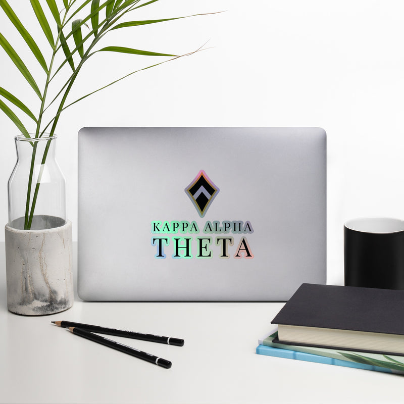 New! Kappa Alpha Theta Holographic Sticker on laptop