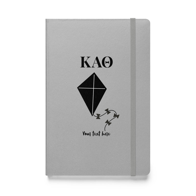 Theta Kite Personalized Hardcover Journal in silver in close up view