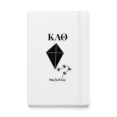 Theta Kite Personalized Hardcover Journal in white in close up view