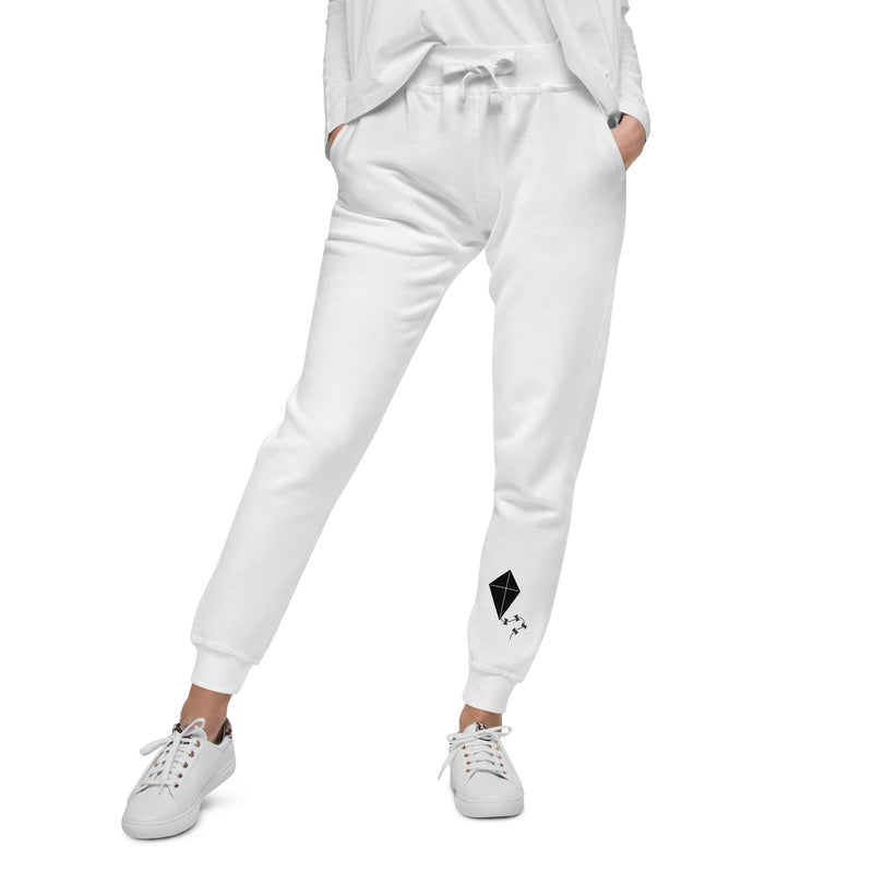 Kappa Alpha Theta Kite Design White Fleece Sweatpants front view
