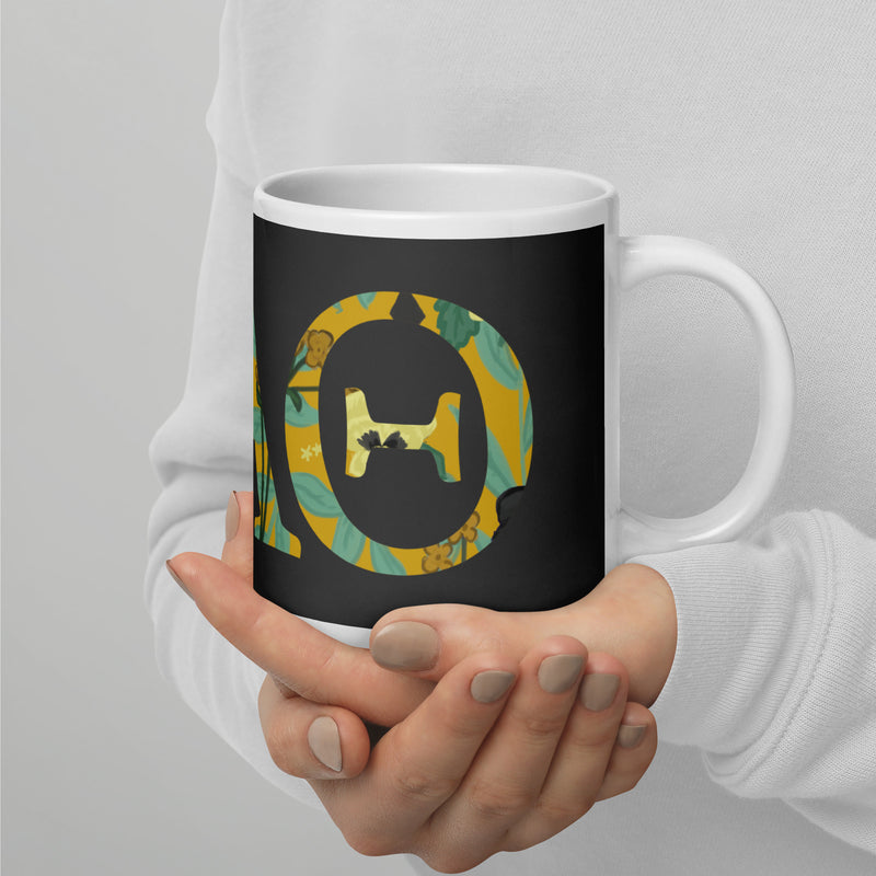 Kappa Alpha Theta Letters Sorority Mug in 20 oz size in black with filled letters