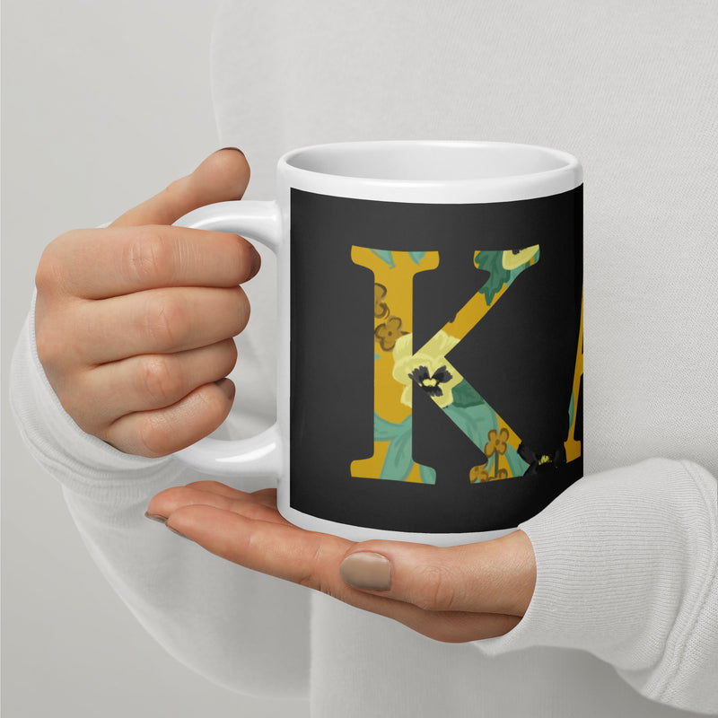 Kappa Alpha Theta Letters Sorority Mug in 20 oz size with filled letters