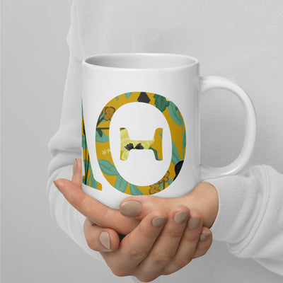 Kappa Alpha Theta Sorority Mug in 20 oz size in white shown in model's hands