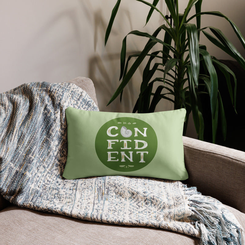 Kappa Delta KD Confident pillow in lumbar pillow 20" x 12" size in light green