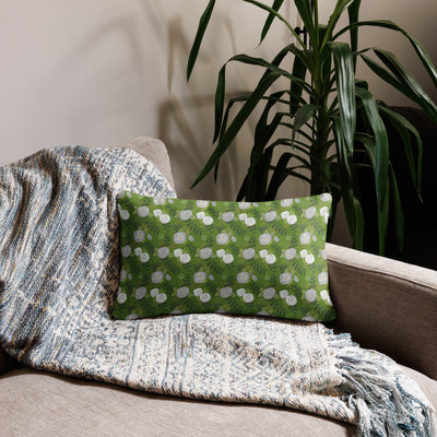 Kappa Delta Letters Sorority Pillow showing floral print on back of lumbar pillow