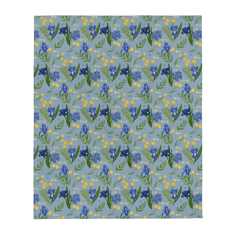 Kappa Kappa Gamma Sorority Throw Blanket shown flat