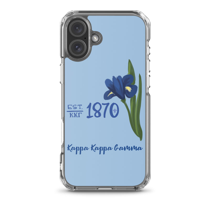 kappa kappa gamma iphone 16 plus case with 1870 fleur de lis design