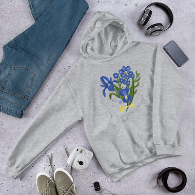 Kappa Kappa Gamma Fleur de Key Hoodie in sport gray in lifestyle setting