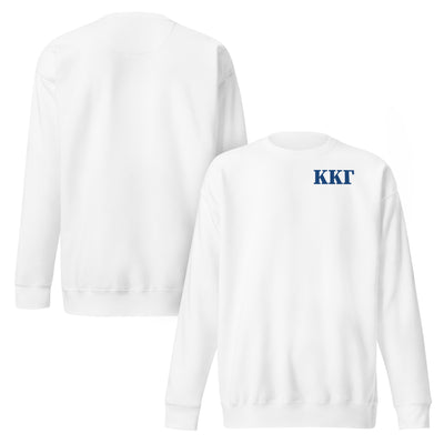 Kappa Kappa Gamma Letters Sweatshirt showing front and back of crew neck