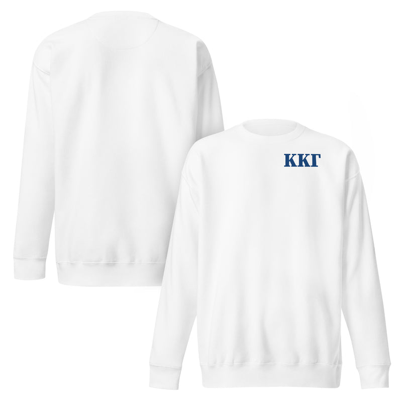 Kappa Kappa Gamma Letters Sweatshirt showing front and back of crew neck
