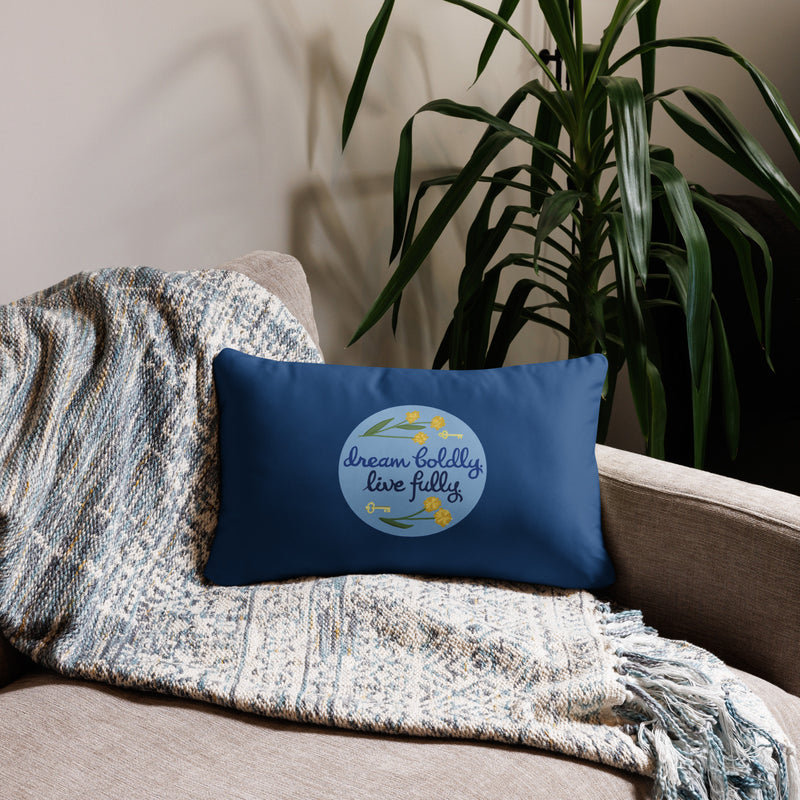 Kappa Kappa Gamma Sorority Motto Pillow showing front of 20" x 12" pillow